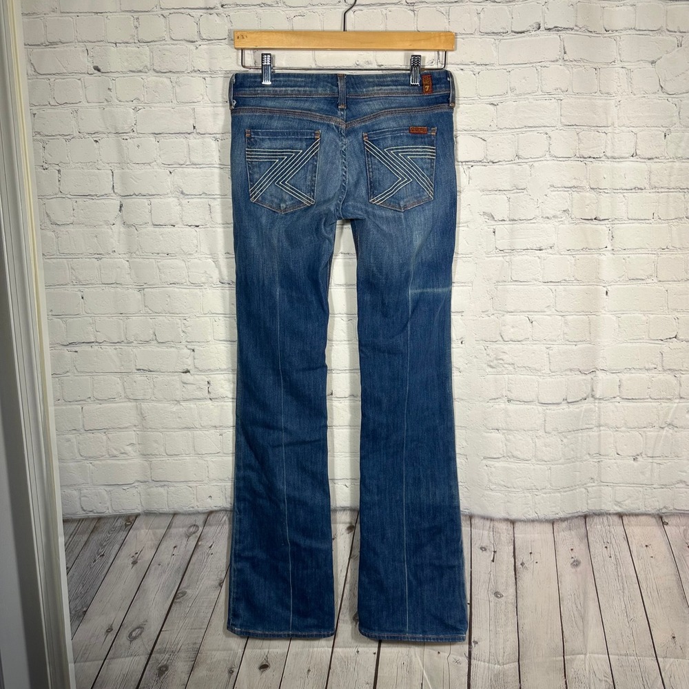 7 For All Mankind Blue Wide Leg Jeans - Picture 8 of 14
